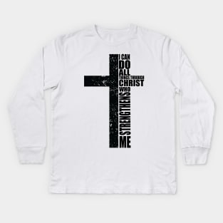 Jesus Bible text Cross sign Christian for men and women T-Shirt Kids Long Sleeve T-Shirt